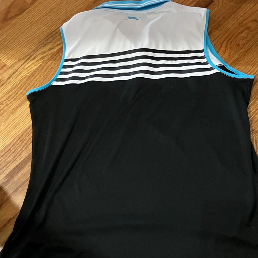Slazenger Black, White and Aqua Sleeveless Polo Tank EUC - Picture 3 of 5